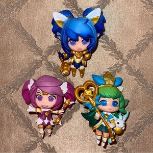 League of legends star guardian lulu lux poppy mini figure statue anime kawaii